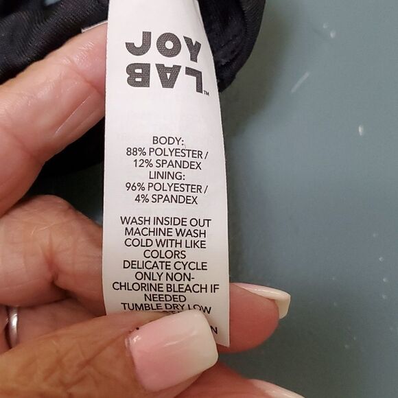 Bathing suit top. Black with gold striped. By Joy Lab..Extra Large. - Picture 7 of 7